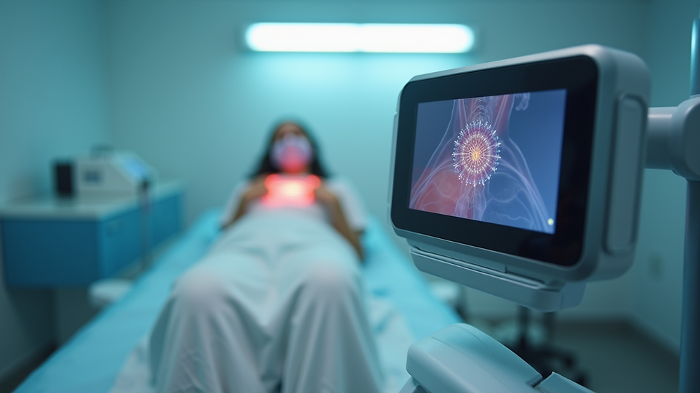Eye-level view of advanced laser equipment used for vein therapy