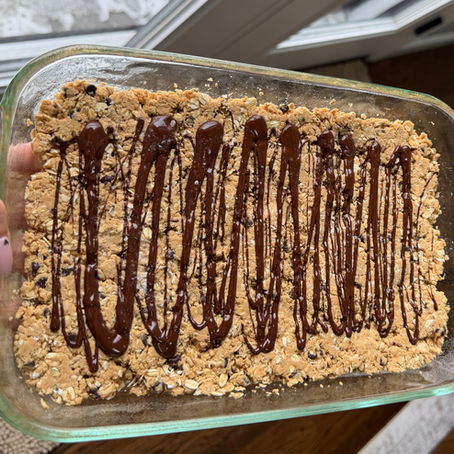 Protein Bars drizzled with chocolate