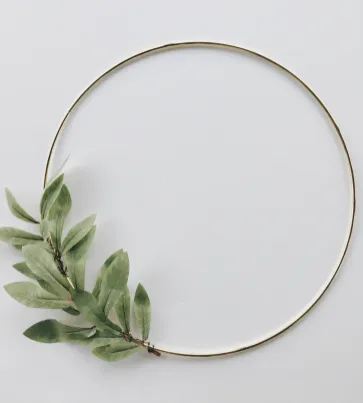 Image of attaching greenery to ring