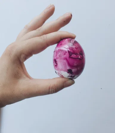 Finished Marbled Easter Egg