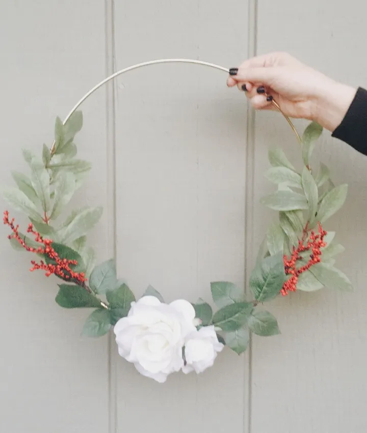 Image of a Holiday Gold Ring Wreath