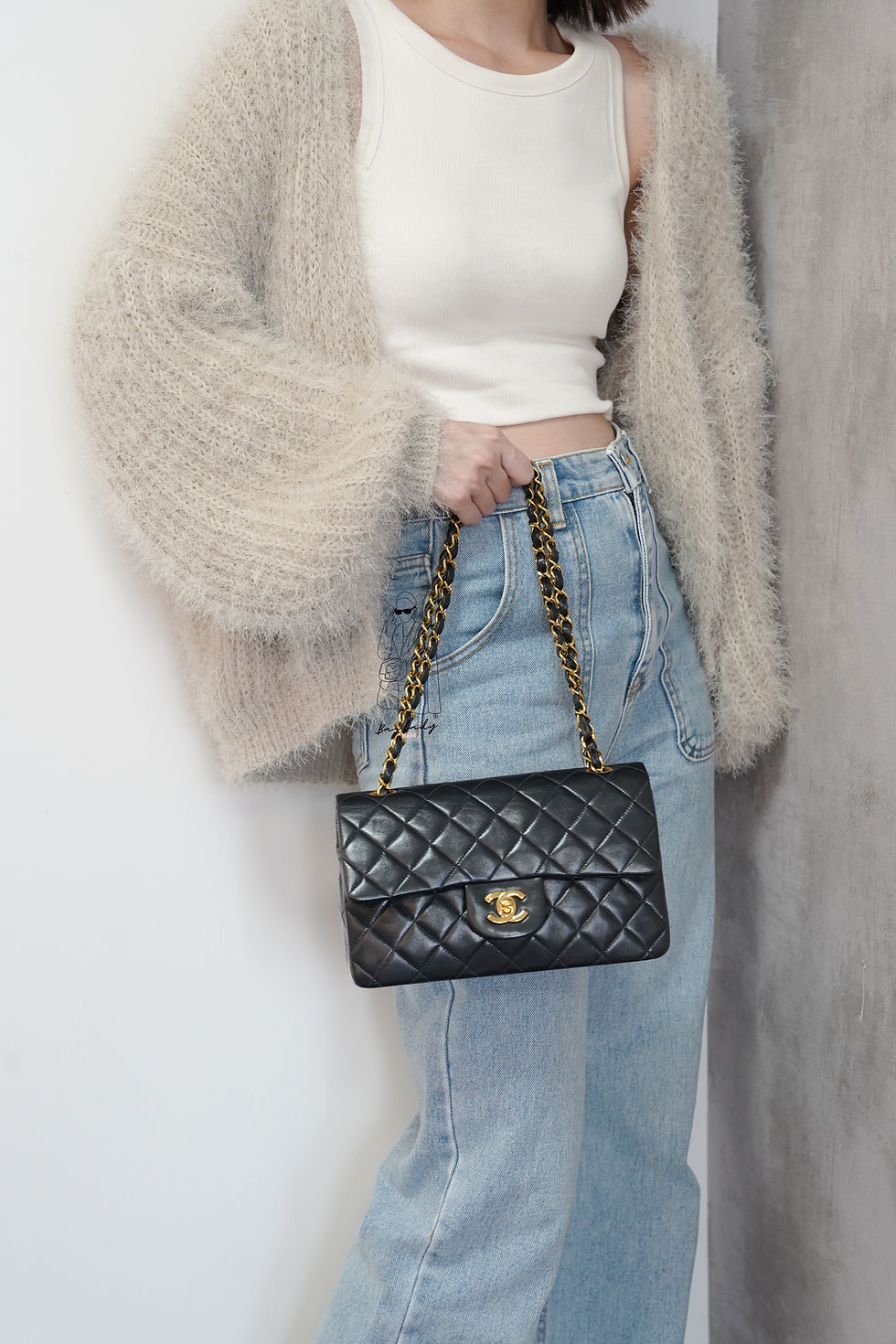 Thumbnail: Chanel Vintage Navy Classic Flap Bag