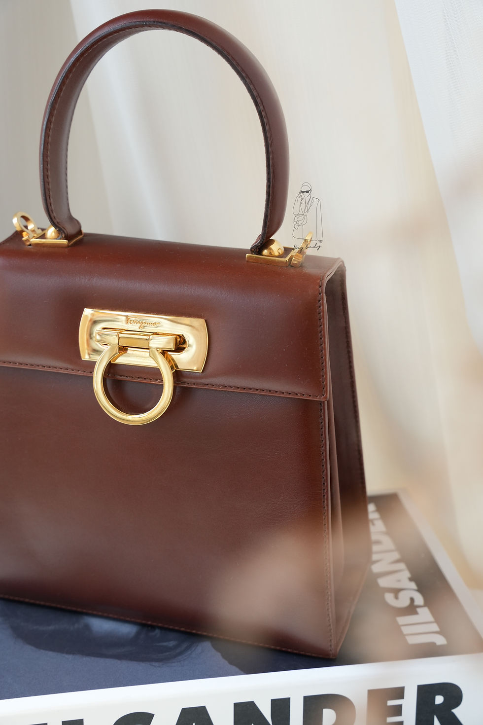 Thumbnail: Vintage Red-Brown Gancini 2-way bag