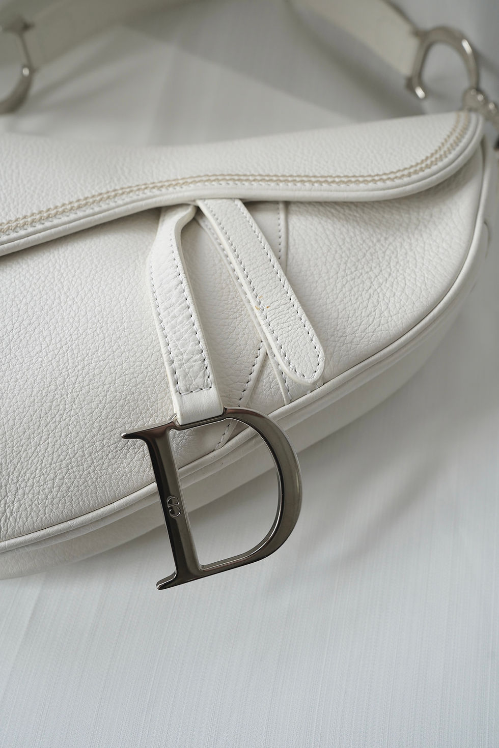 Thumbnail: Dior Vintage White Saddle Bag