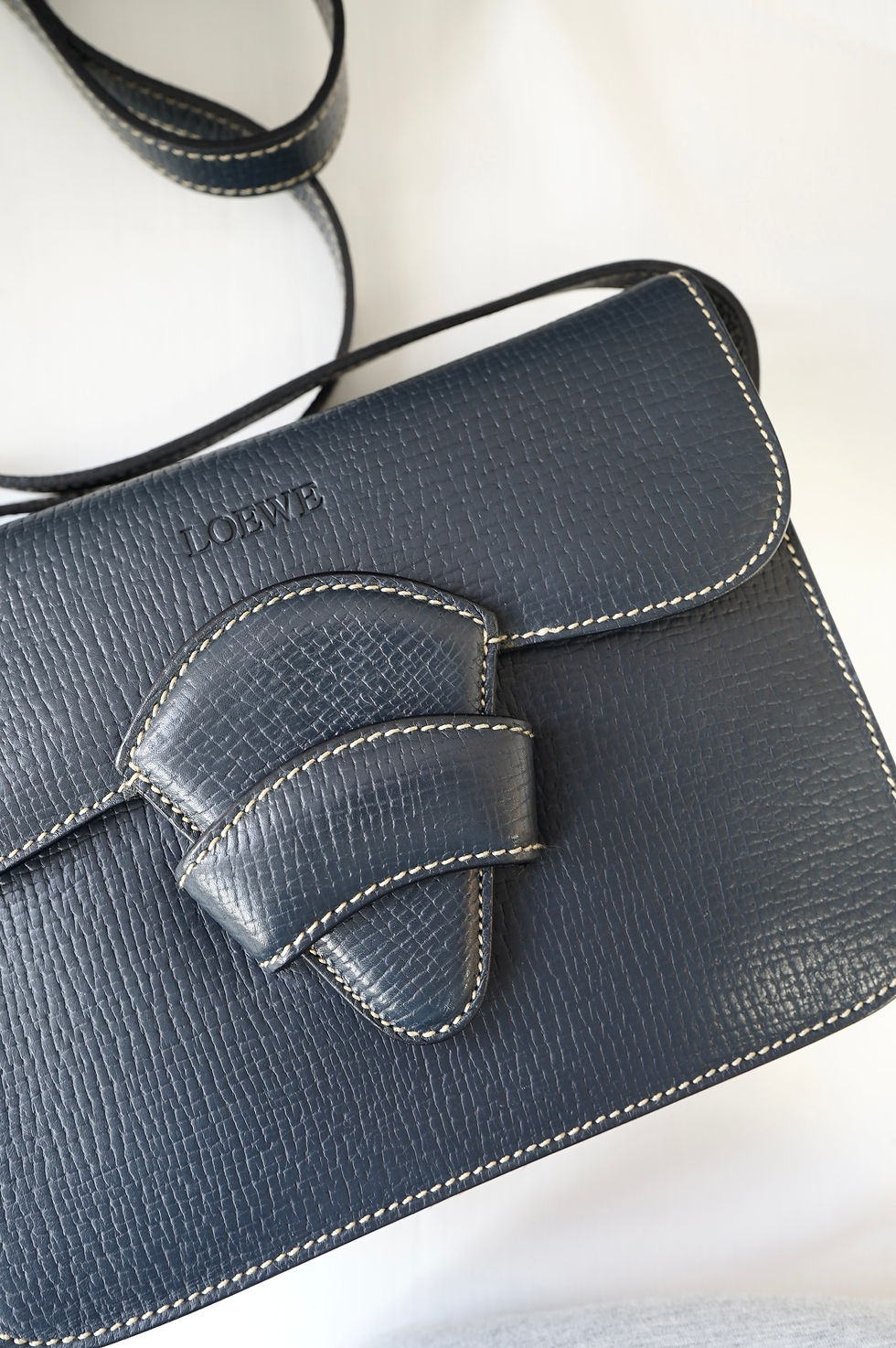 Thumbnail: Loewe Vintage Barcelona Navy Crossbody Bag
