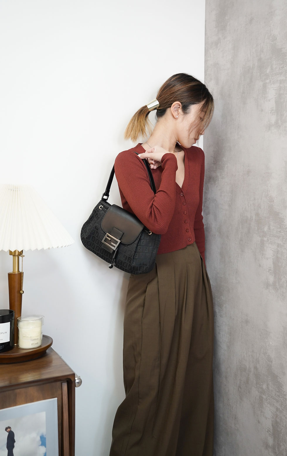 Thumbnail: Fendi Black Zucchino Baguette