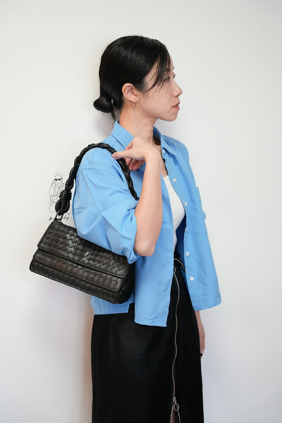 Thumbnail: B.V Intrecciato Double Flap Hobo Bag