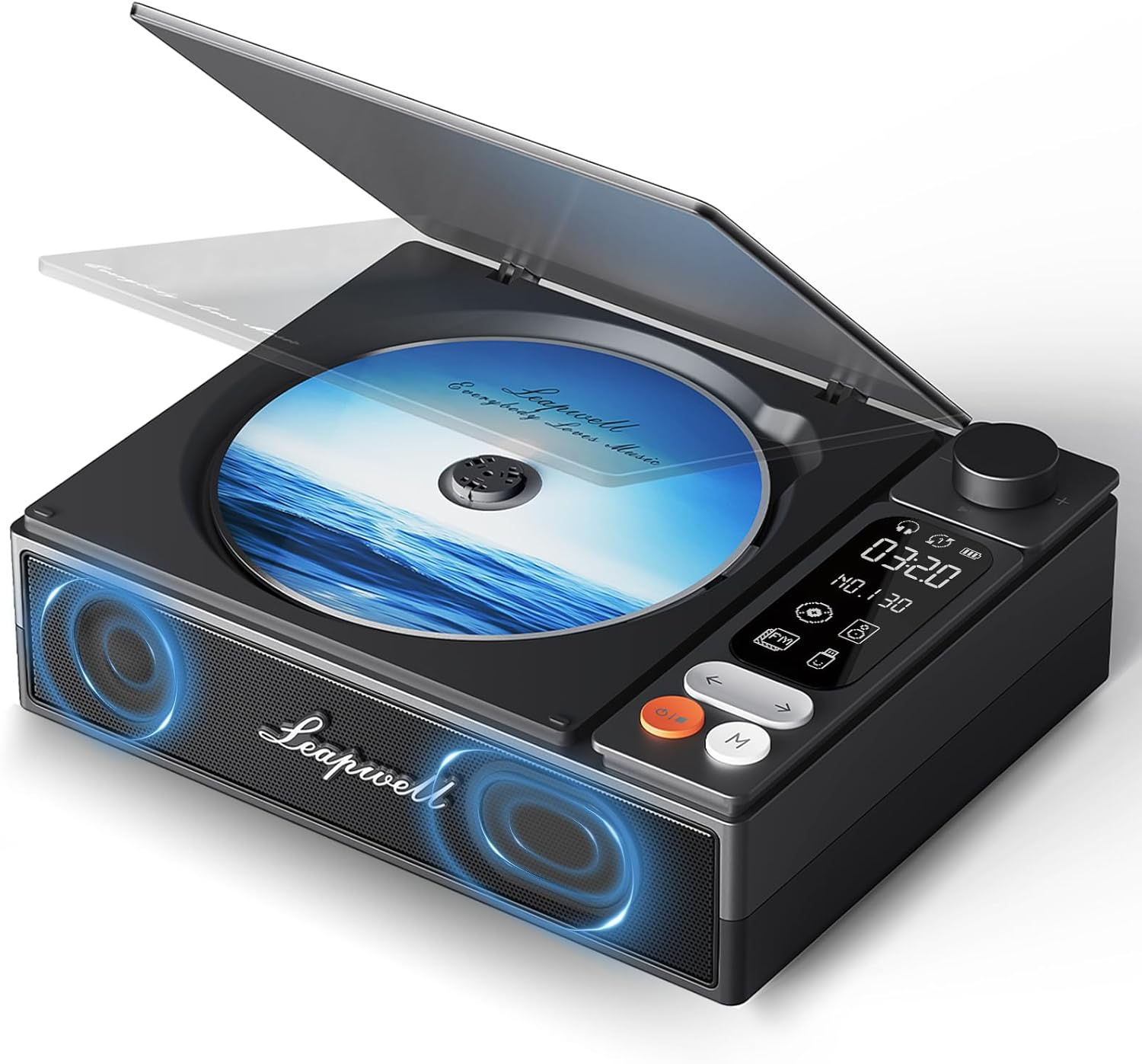 CD Player Portable Bluetooth Desktop CD Players for Home with Speakers Rechargea