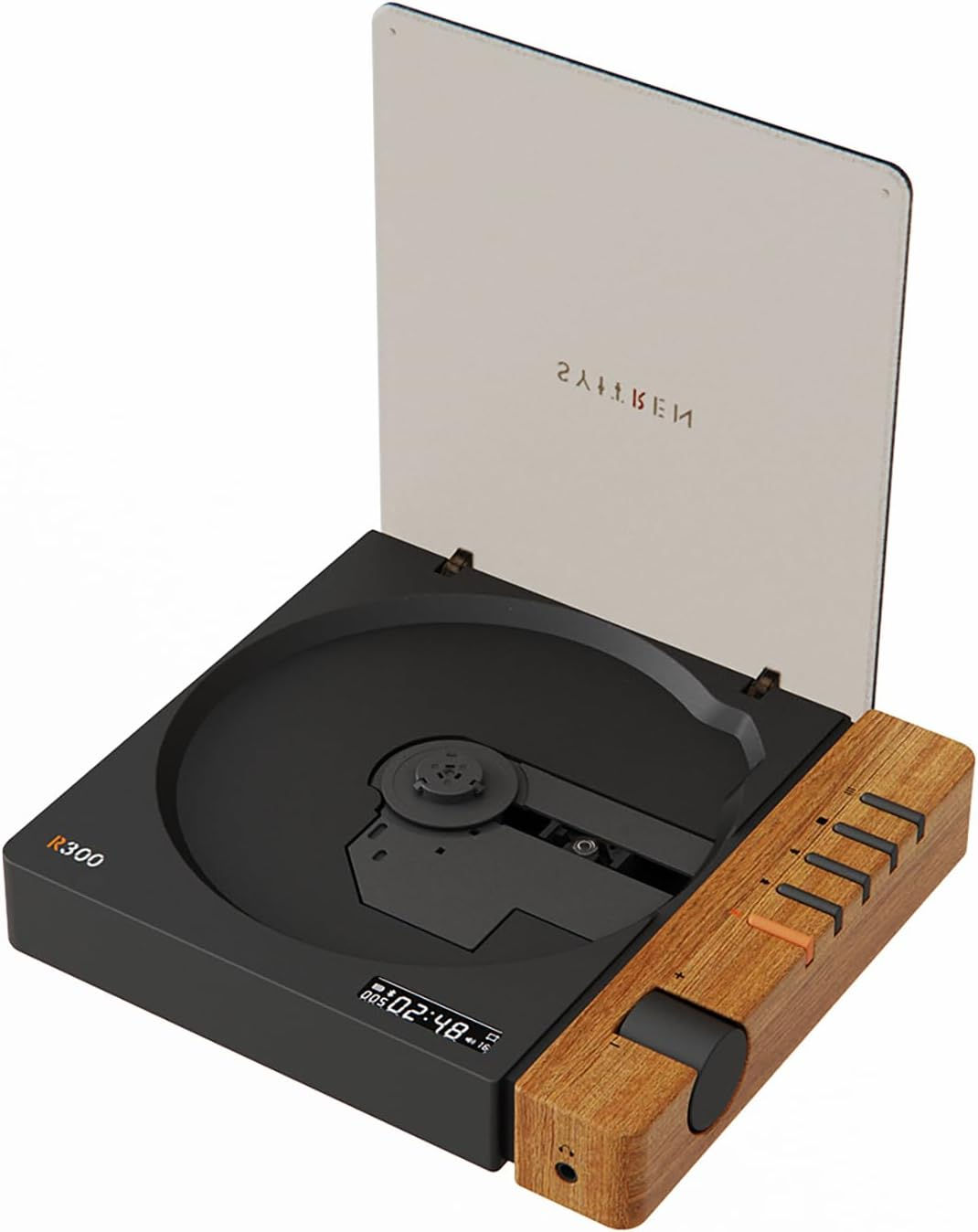 Syitren | R300 Portable Bluetooth Desktop CD Player | Brown/Black