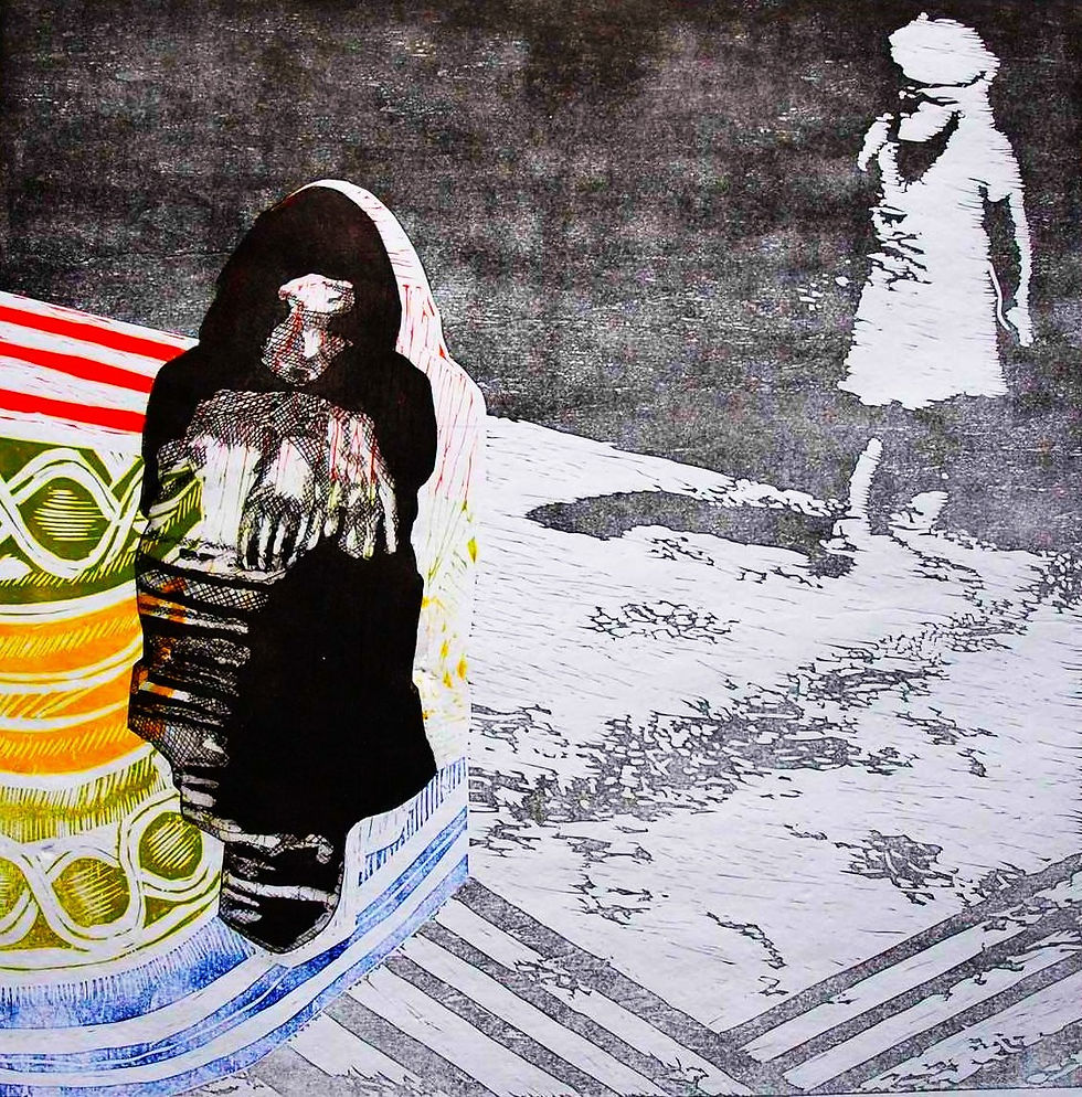 dojrzewanie 3.8, Małgorzata Pająk, akwaforta, akwatinta, linoryt 3.8 39x39