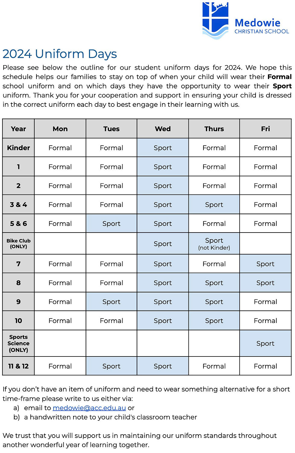 2024 Uniform Days Image