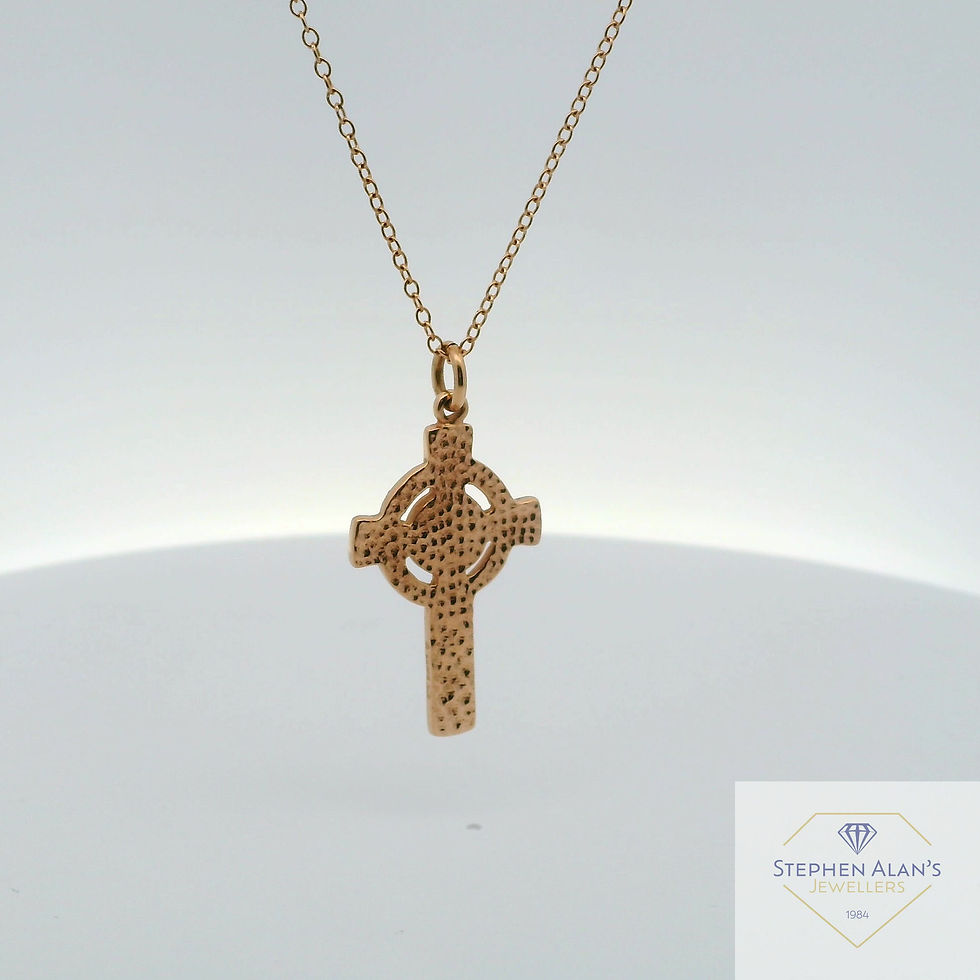 Thumbnail: 9ct coral cross on chain