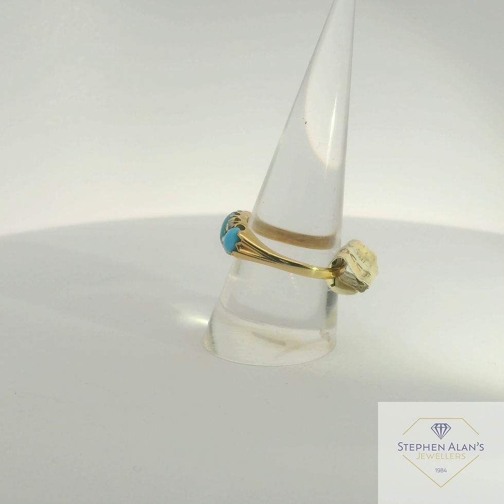 Thumbnail: 18ct diamond and turquoise dress ring