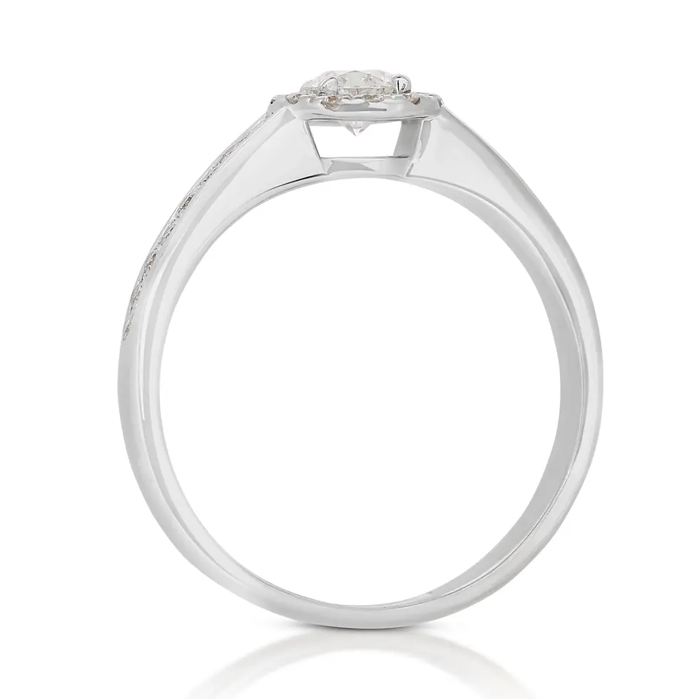 Thumbnail: Glamorous 14k White Gold Diamond Ring with .53ct Natural Diamond