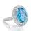 Thumbnail: Enchanting Blue Topaz Ring with Diamond Halo