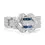 Thumbnail: Stunning .12ct. Square Mixed Cut Cluster Sapphire Ring with Side Diamonds