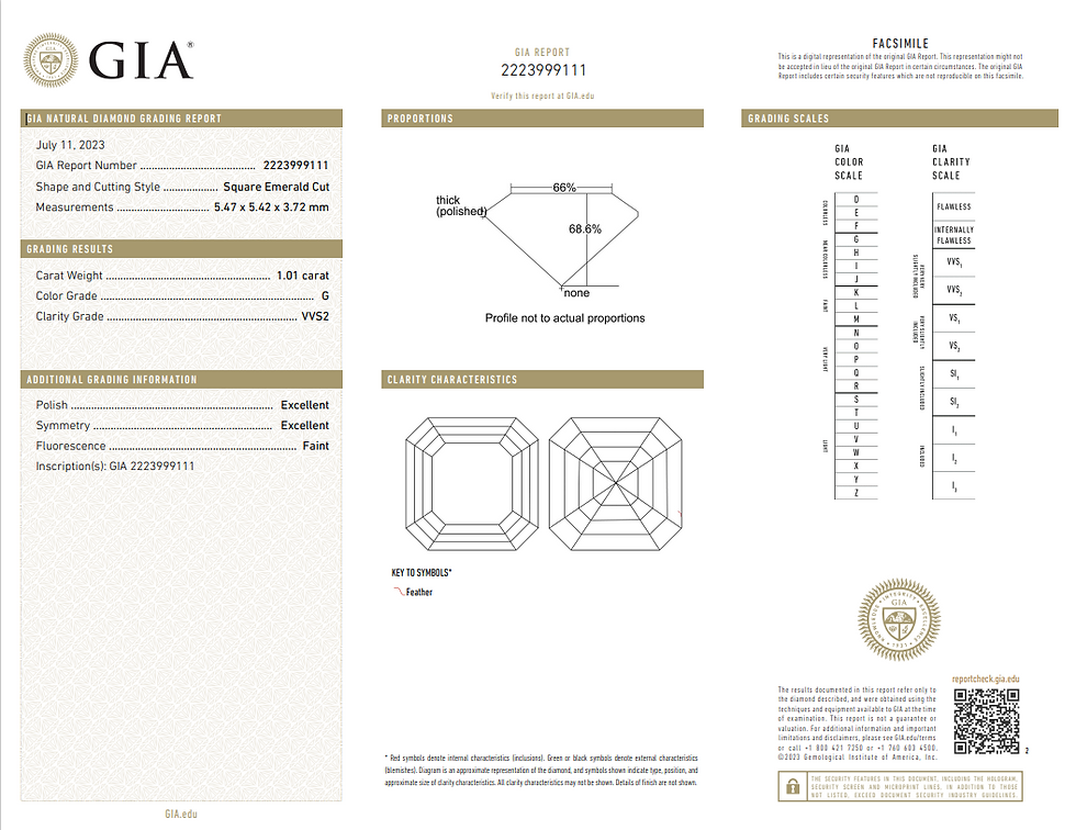 Thumbnail: Geometric Brilliance: 1.01 Carat Asscher Diamond Ring with Exquisite Accents