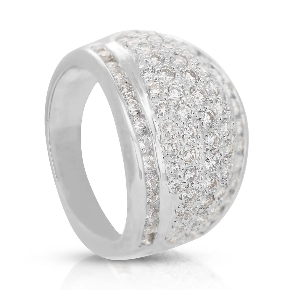 Thumbnail: Stunning 85pcs. 1.50ct. Round Brilliant Vintage Style Diamond Ring