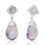 Thumbnail: Glamorous 17.02 Amethyst with Diamonds Dangling Earrings in 14K White Gold