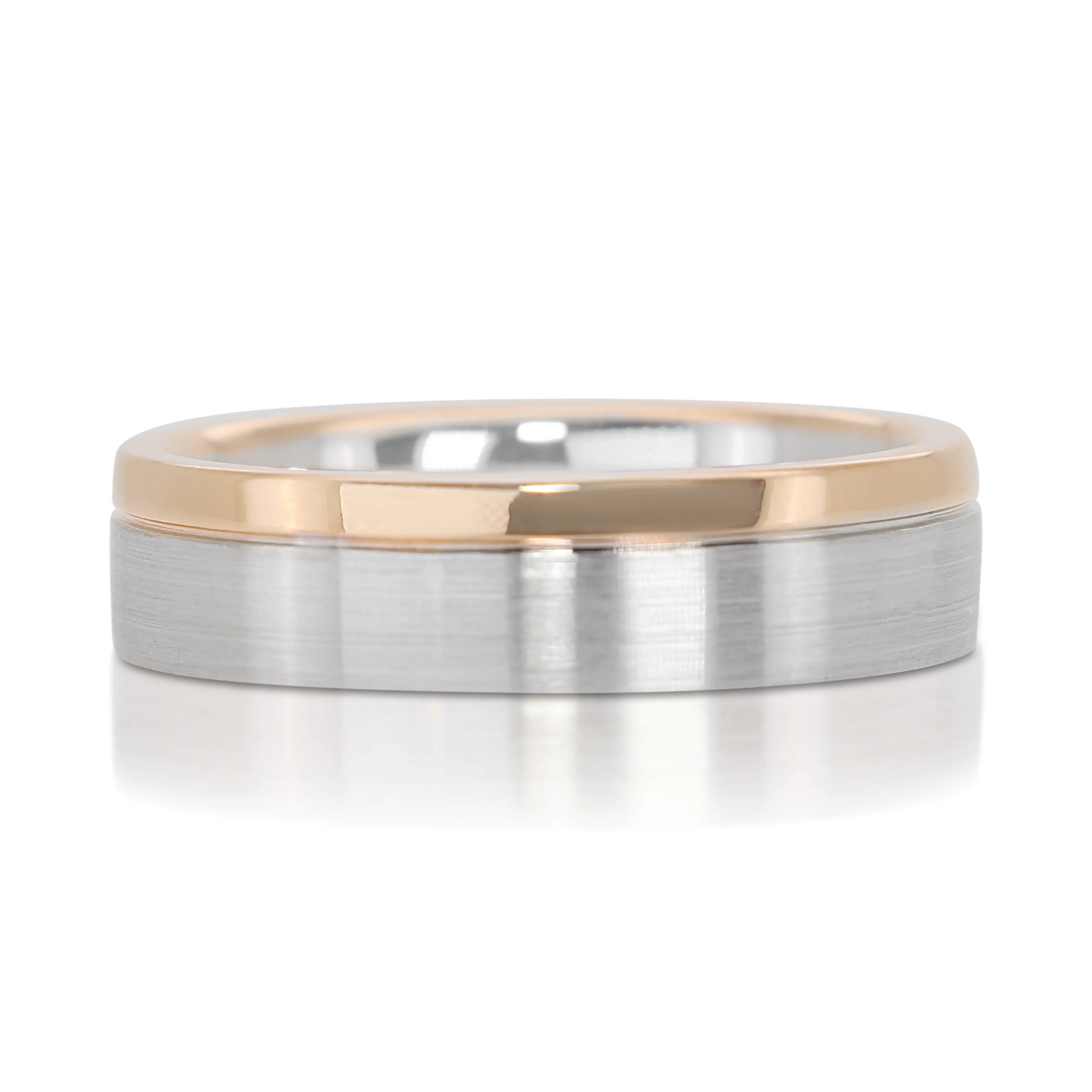 Sleek and Stylish 18K Two-Tone Gold Ring