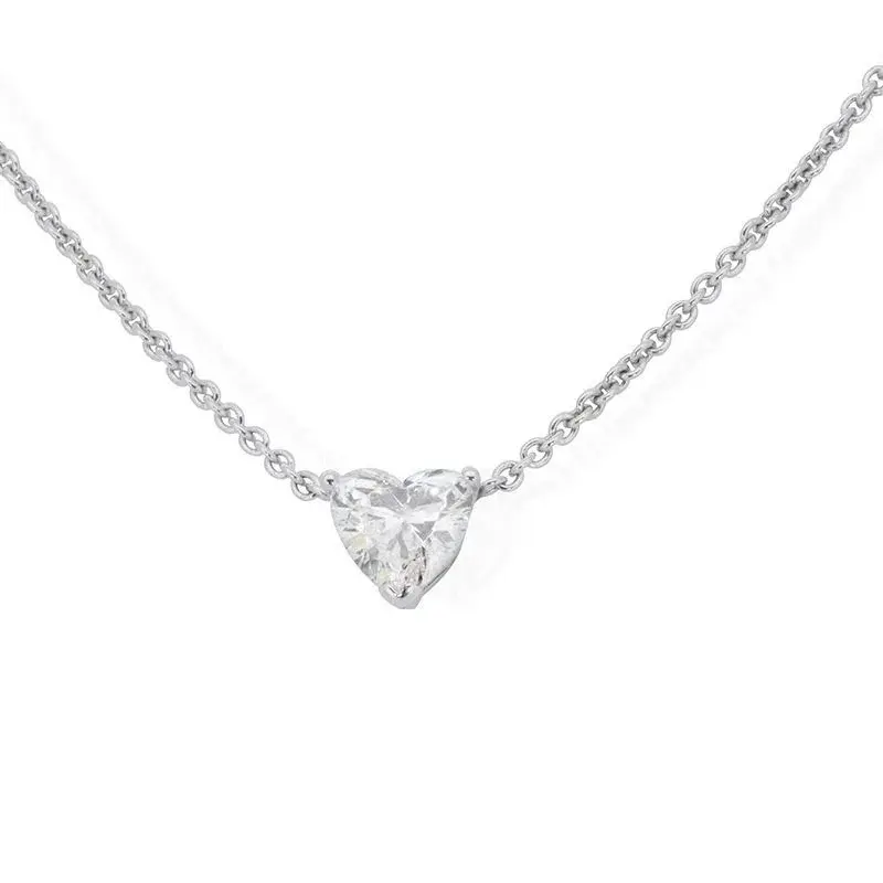 Thumbnail: Luxurious 1.01 ct. Heart Shape Diamonds Necklace