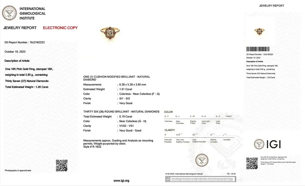 Thumbnail: Vintage 18 kt. Pink Gold 1.01 ct Diamond Engagement Ring