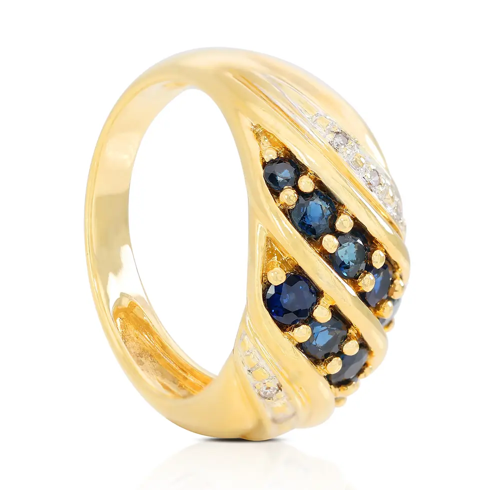 Thumbnail: Unique 18K Yellow Gold Diamond Ring