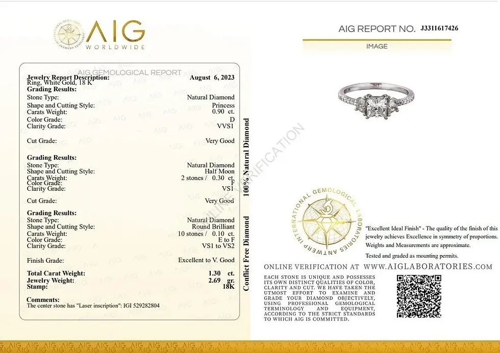 Thumbnail: Princess with 2 Half Moons White Gold