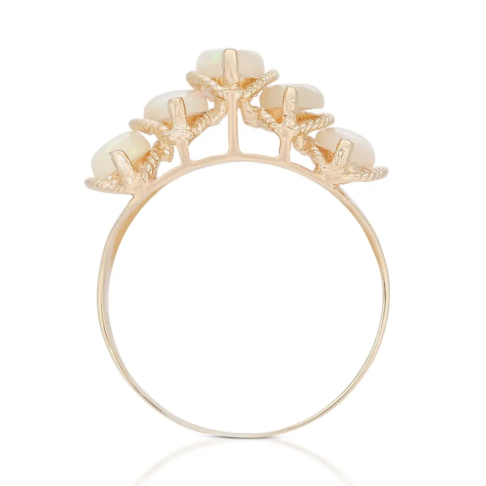 Thumbnail: Five Marquise Opals on 14K Yellow Gold