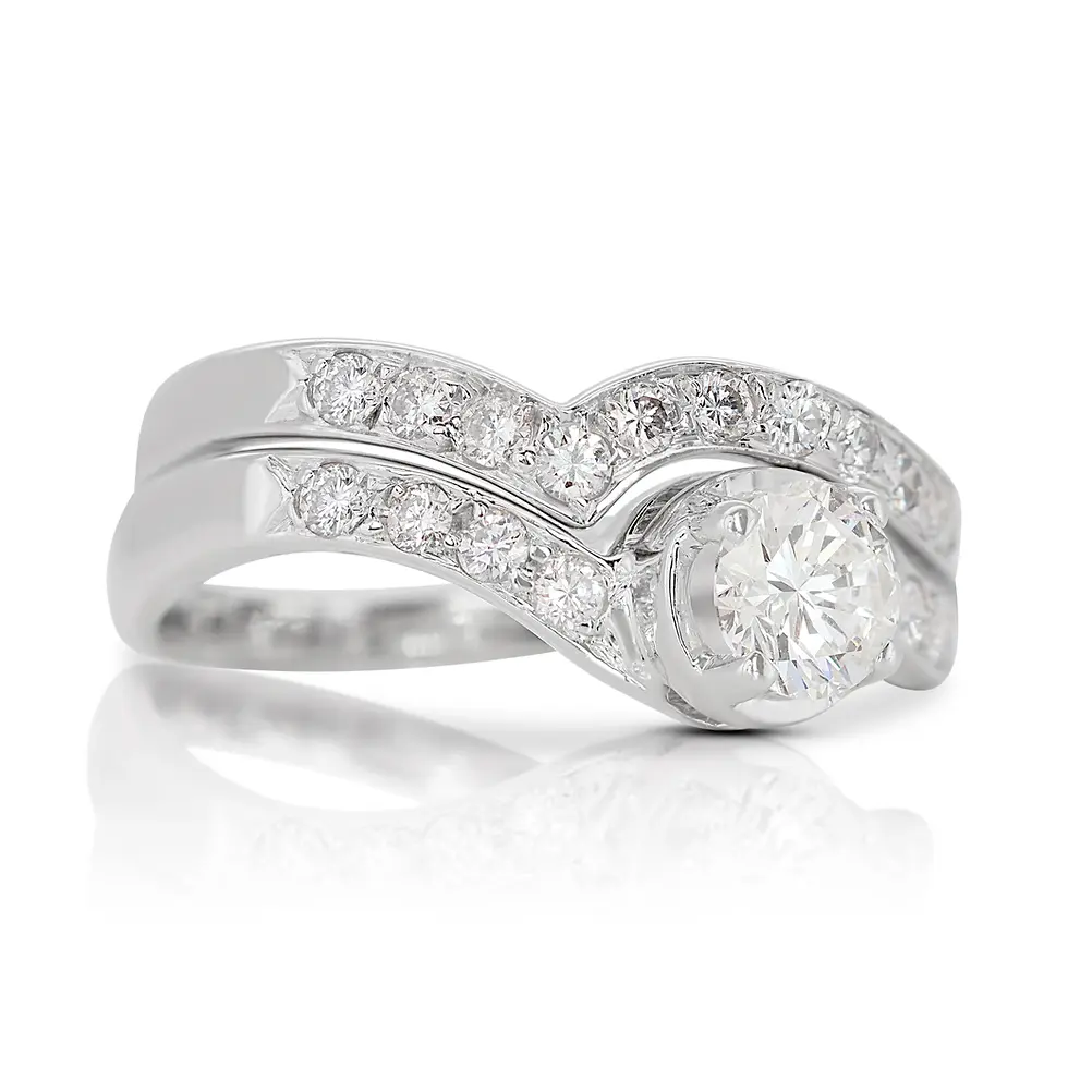 Thumbnail: Sparkling 18K White Gold Ring with 0.23ct Round Brilliant Natural Diamonds