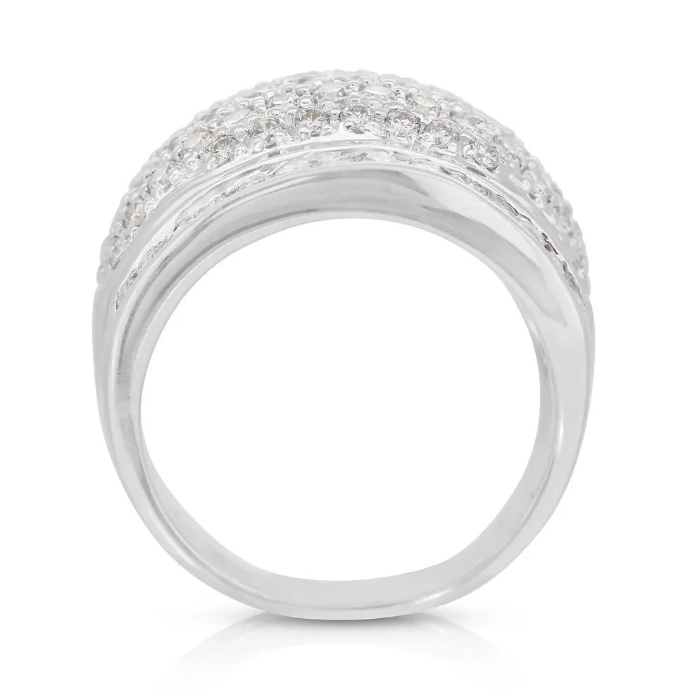 Thumbnail: Stunning 85pcs. 1.50ct. Round Brilliant Vintage Style Diamond Ring