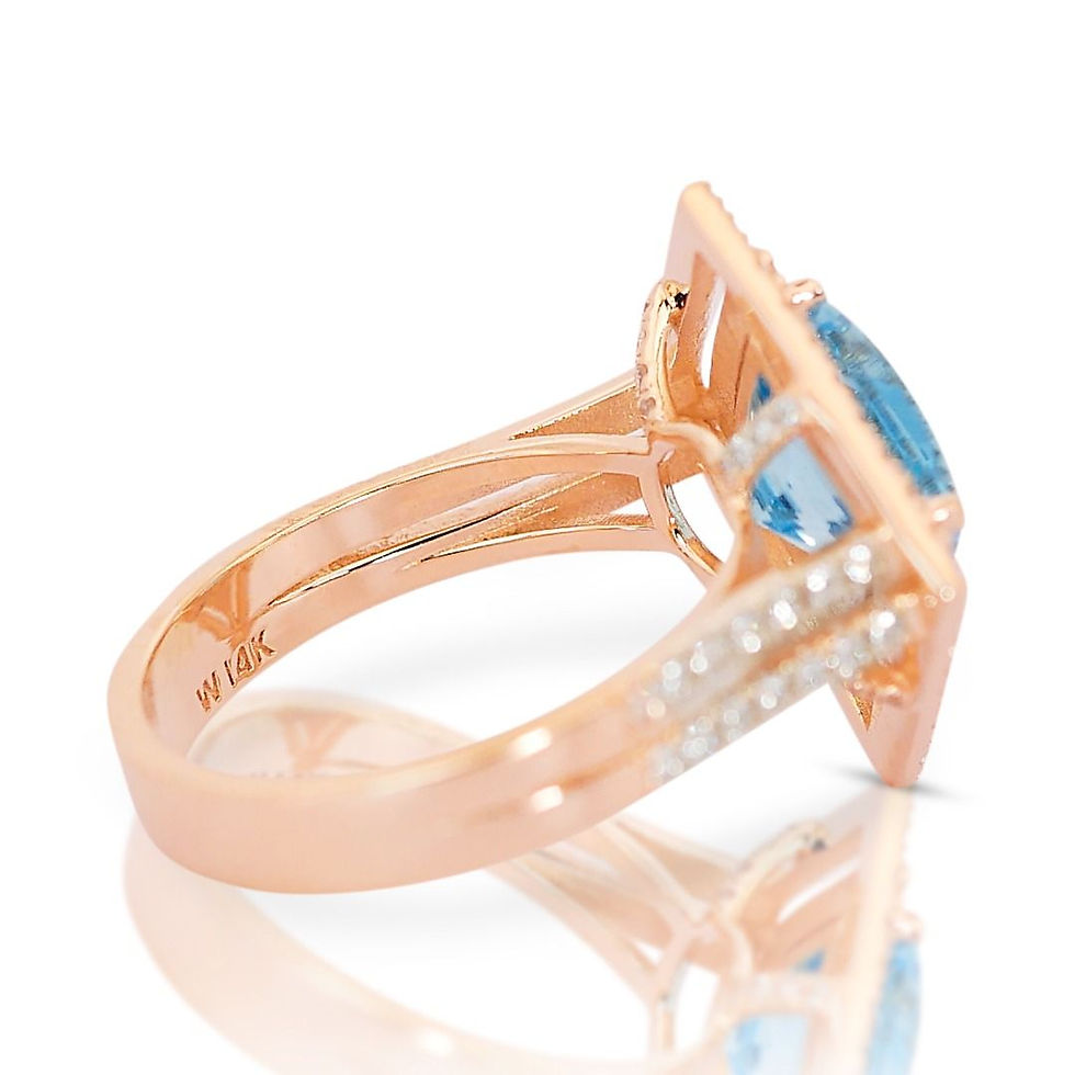 Thumbnail: Dazzling 3.00ct Topaz Halo Ring with Diamonds in 14k Yellow Gold