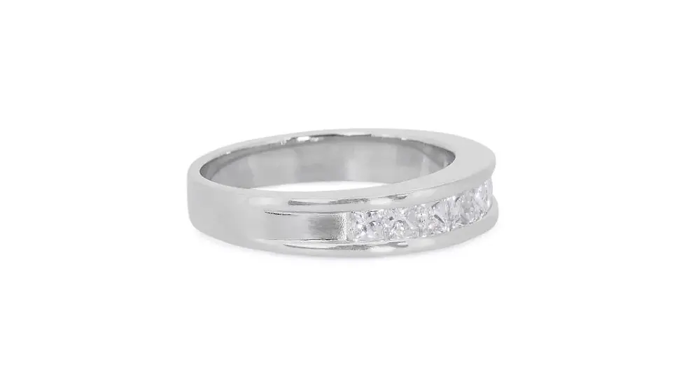 Thumbnail: Marvelous 1.05ct. Princess Diamond Pave Ring