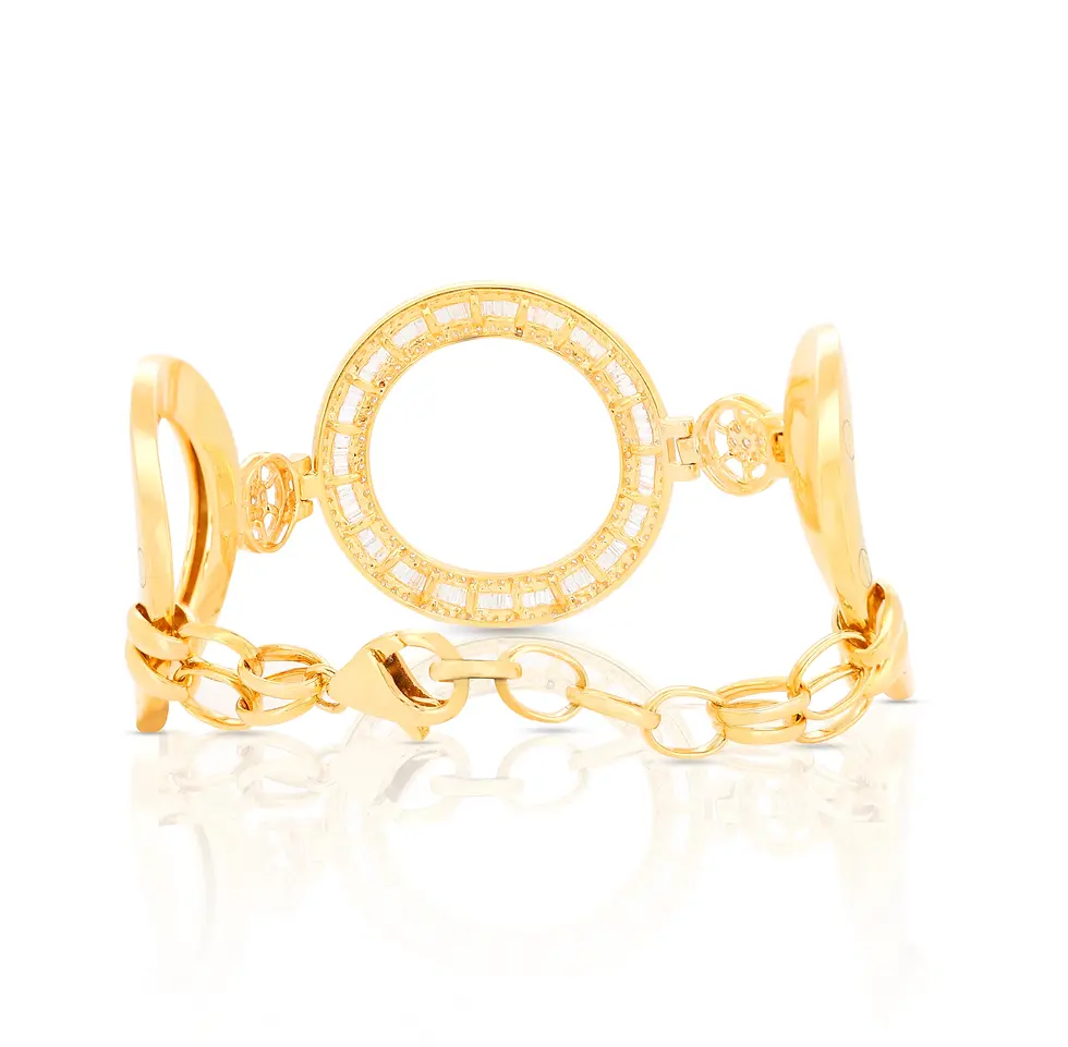 Thumbnail: Unique 1.76ct Cluster Diamond Bracelet set in 14K Yellow Gold