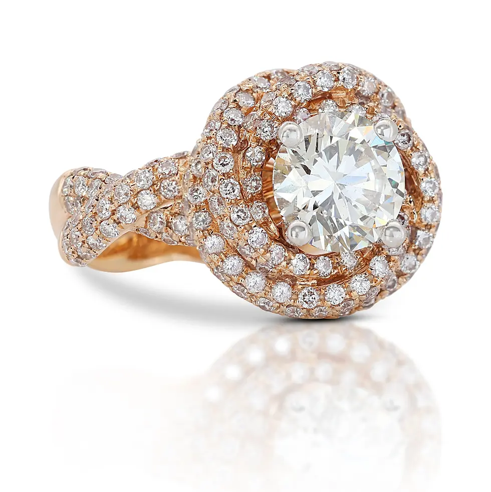 Thumbnail: Glamorous 1.21ct. Round Brilliant Pave Diamond Ring
