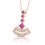Thumbnail: Stunning 0.75ct Rubies Necklace with Diamonds in 18k Rose