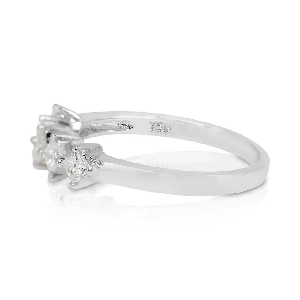 Thumbnail: Stunning 5-stone Ring with 0.50ct Natural Diamonds in 18K White Gold