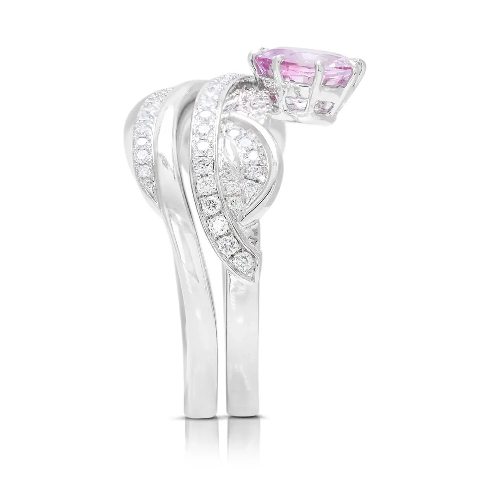Thumbnail: Captivating 1.41ct Sapphire and Diamond Pave Ring set in Platinum