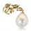 Thumbnail: Gorgeous 4.6mm Oval Pearl Pendant with Side Diamonds