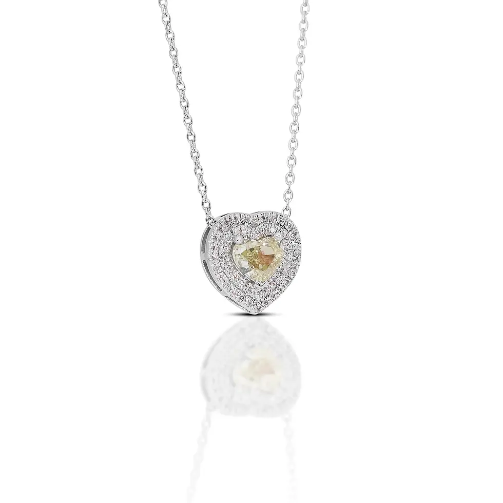 Thumbnail: Lovely 1.25ct Heart Necklace set in Gleaming 18K White Gold