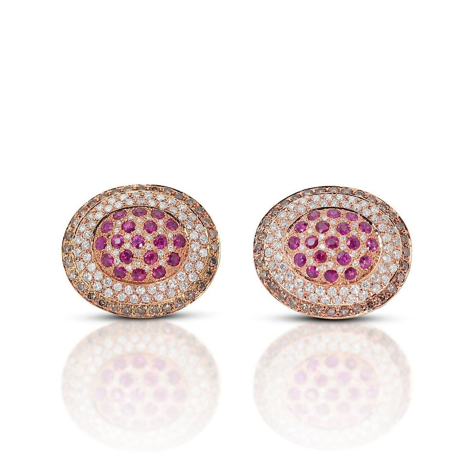 Thumbnail: Breathtaking 3.80ct Ruby and Diamond Earrings
