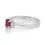 Thumbnail: Elegant 0.54ct Oval Cut Three Stone Ruby Ring with Side Diamonds