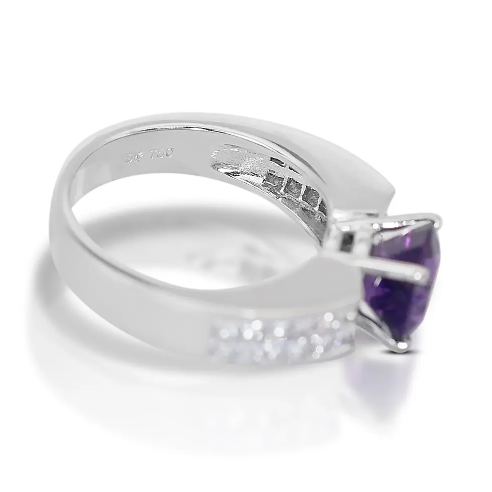 Thumbnail: Majestic 1.85ct Deep Blue Sapphire Ring in 18K White Gold