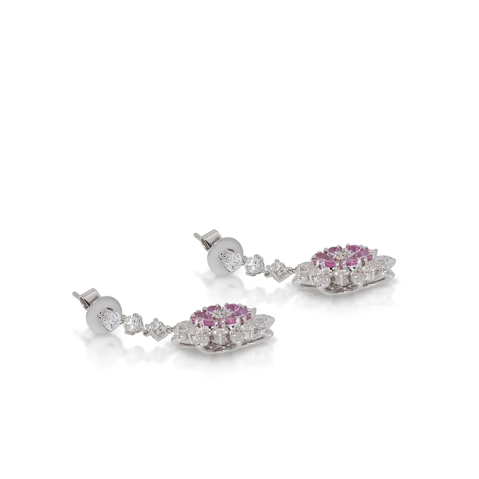 Thumbnail: Intricate White Gold Diamond Earrings