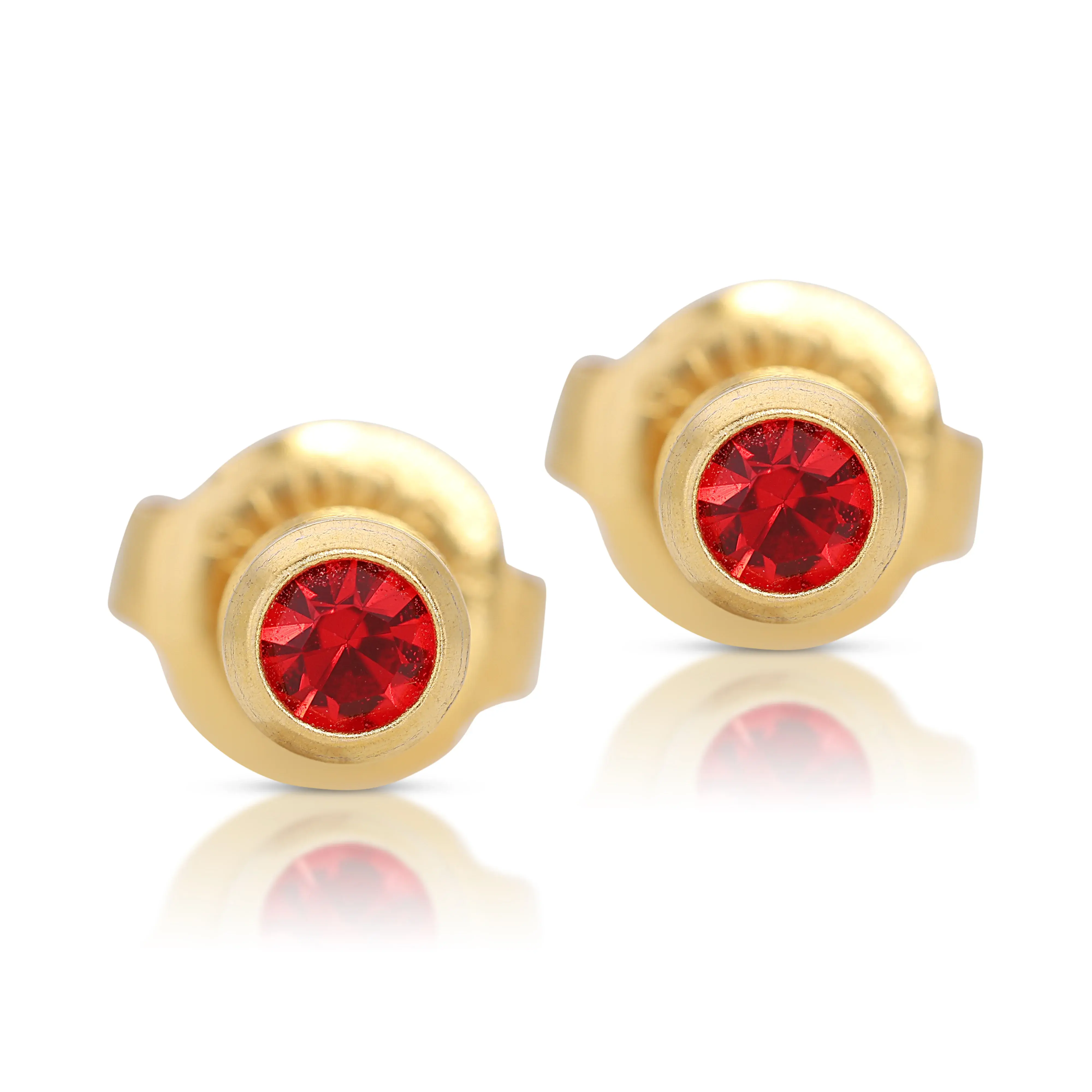 Gorgeous 0.20ct Ruby Stud Earrings in 22K Yellow Gold