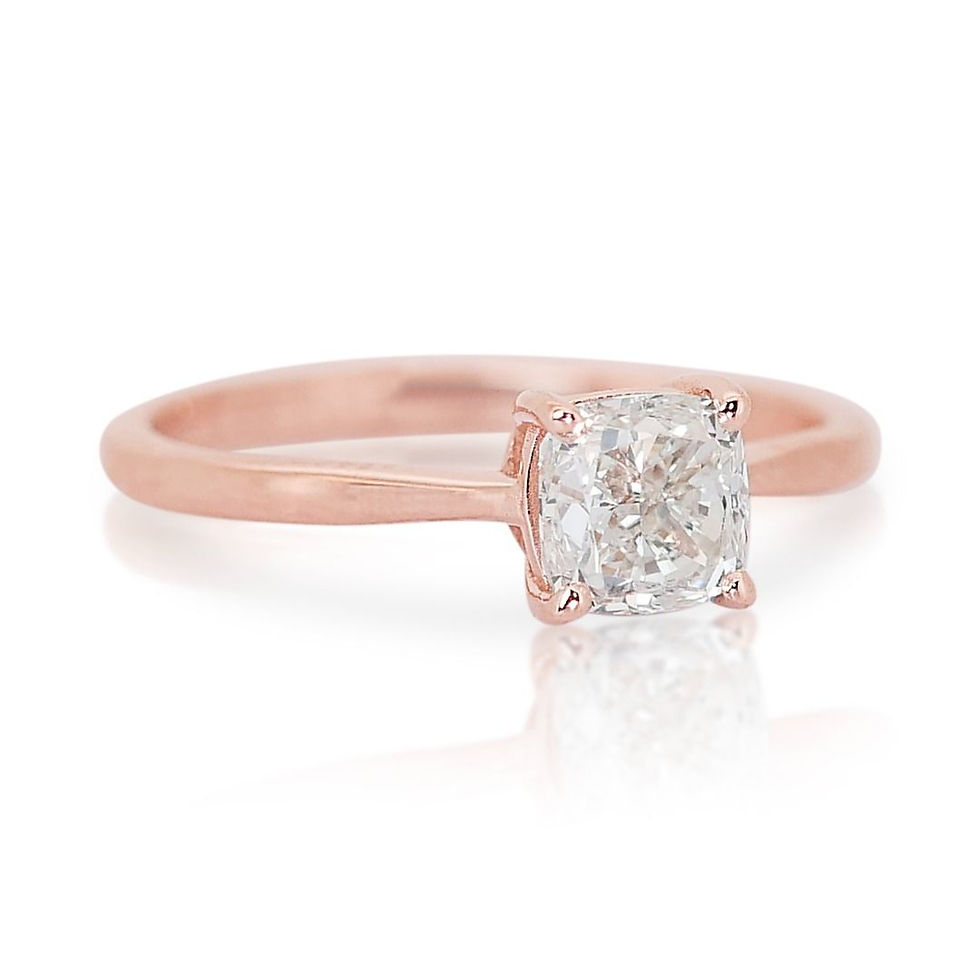 Thumbnail: Sparkling 0.90ct Solitaire Ring in 14K Rose Gold