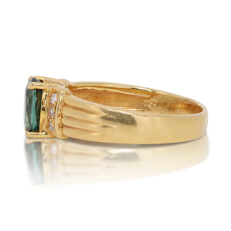 Thumbnail: Lovely 1.10ct. Oval Mixed Cut Pave Spinel Ring with Side Diamonds