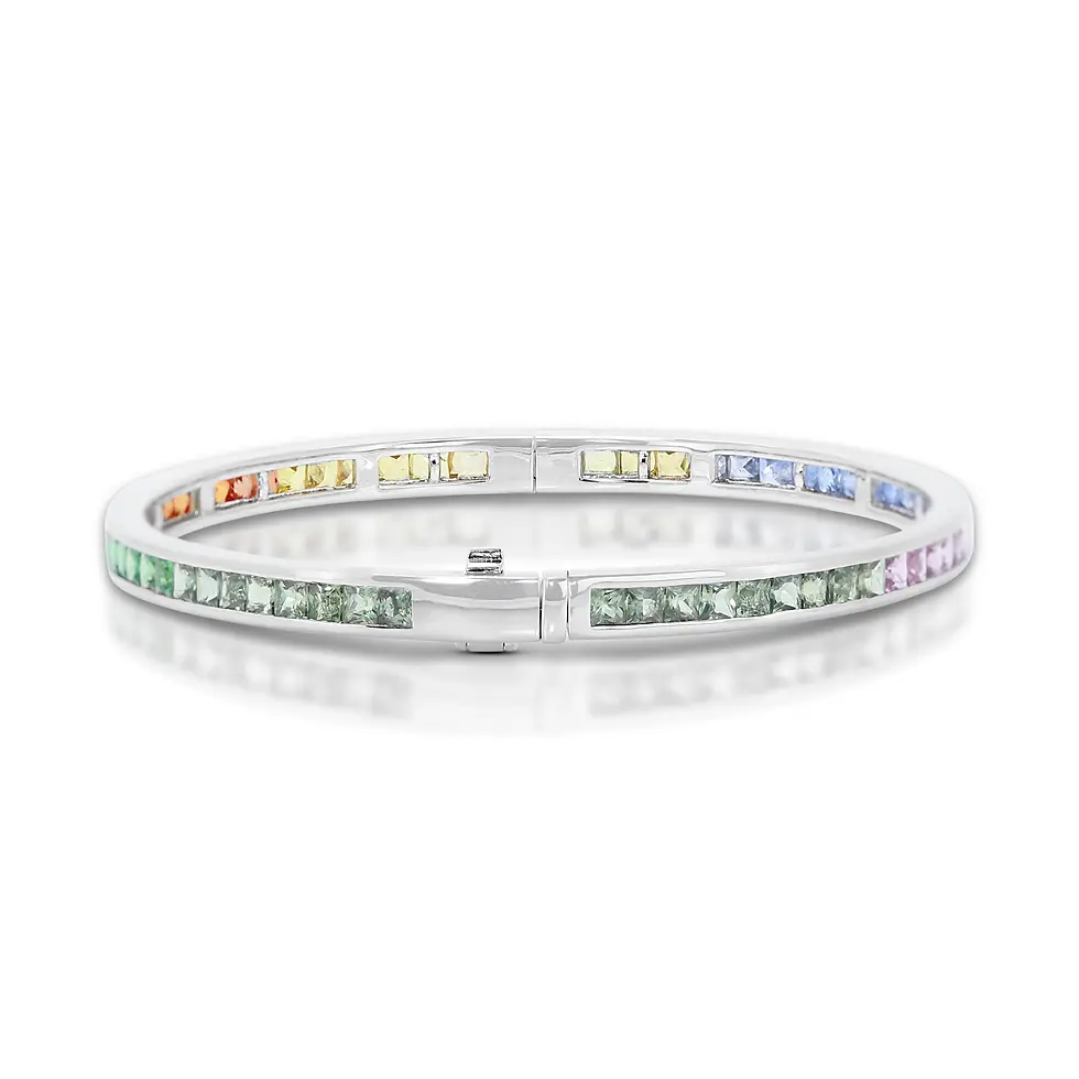 Thumbnail: Colorful 3.96ct Bracelet in 18K White Gold