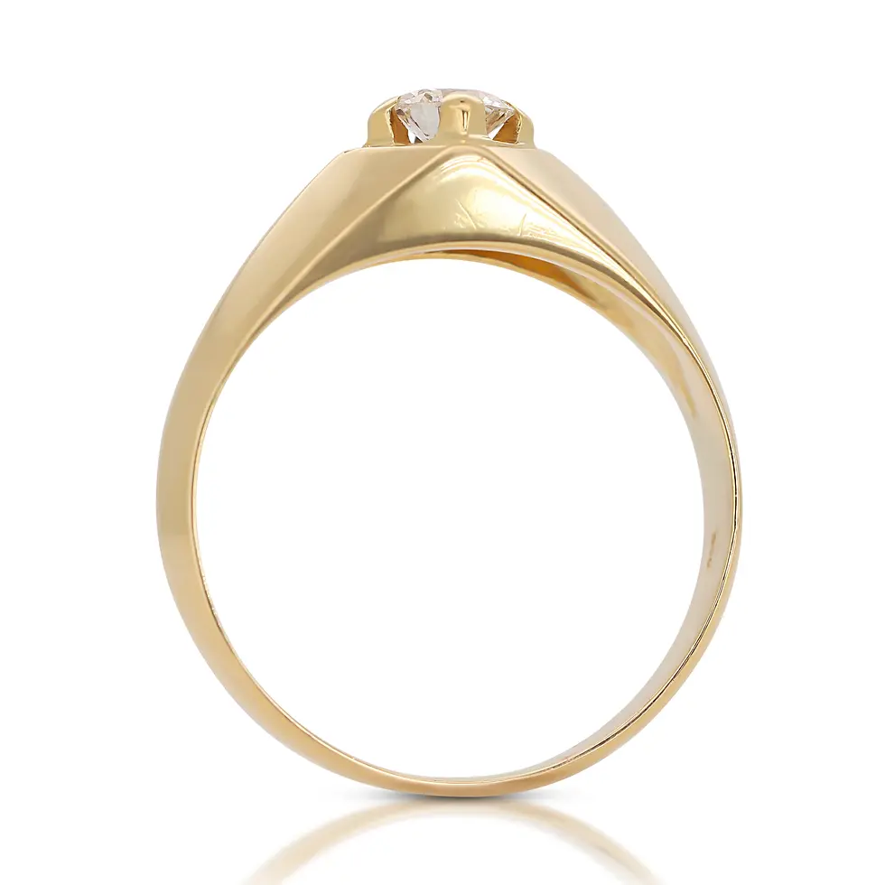 Thumbnail: Single Stone 18K Two-Tone Gold Ring with 0.17ct Diamond