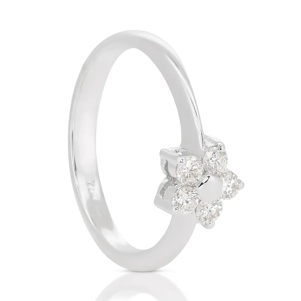 Thumbnail: Stunning 0.18ct Round Brilliant Flower Diamond Ring